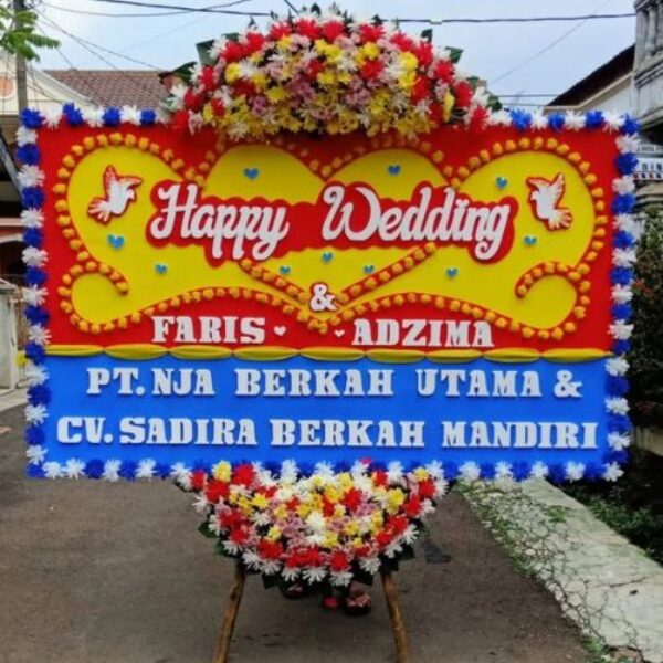 Bunga Papan Happy Wedding