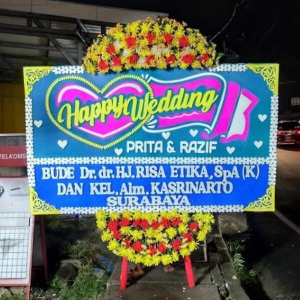 Bunga Papan Happy Wedding