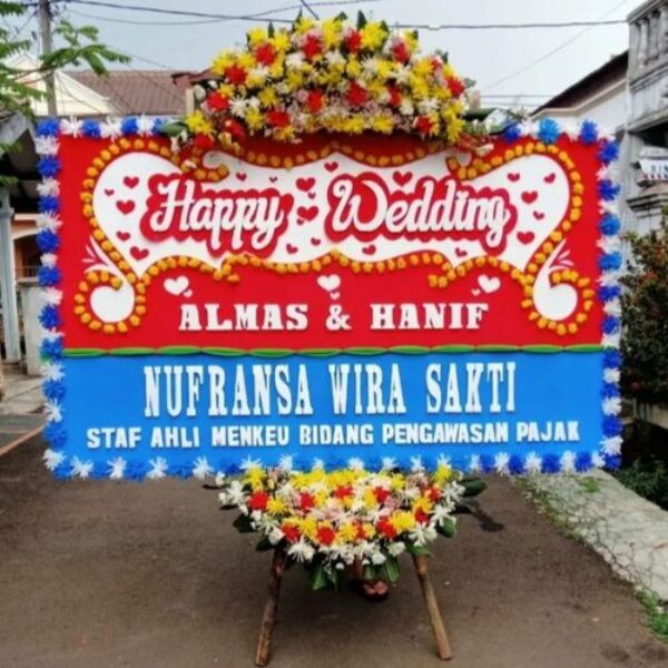 Bunga Papan Happy Wedding