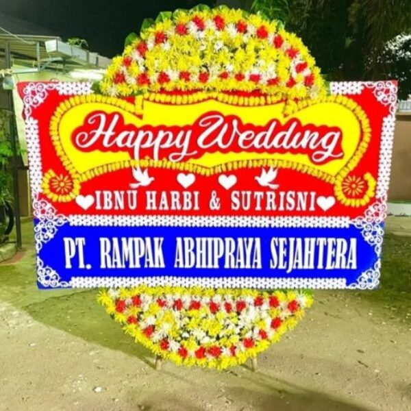 Bunga Papan Happy Wedding