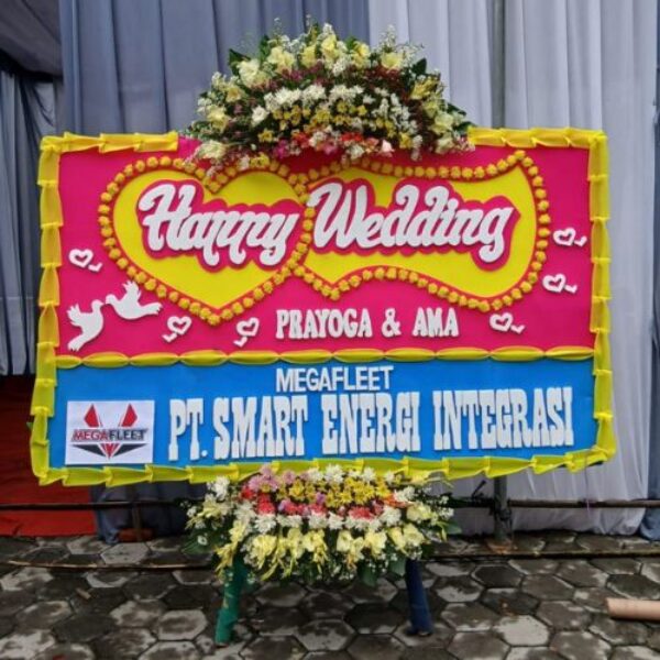 Bunga Papan Happy Wedding