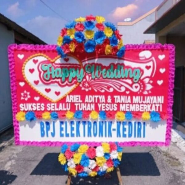Bunga Papan Happy Wedding