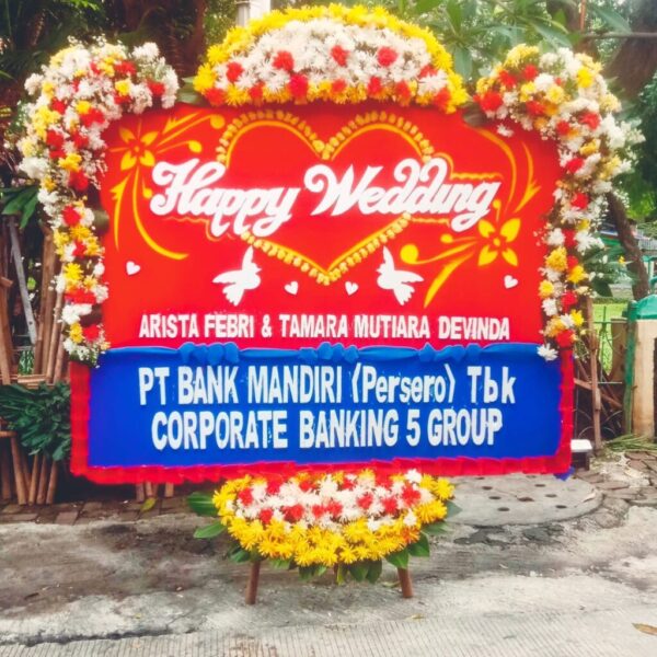 Bunga Papan Happy Wedding