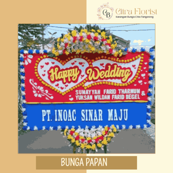 Bunga Papan Happy Wedding