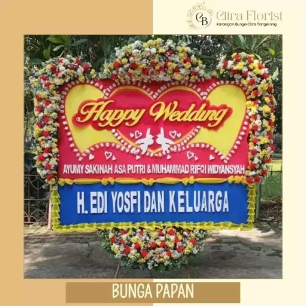 Bunga Papan Happy Wedding