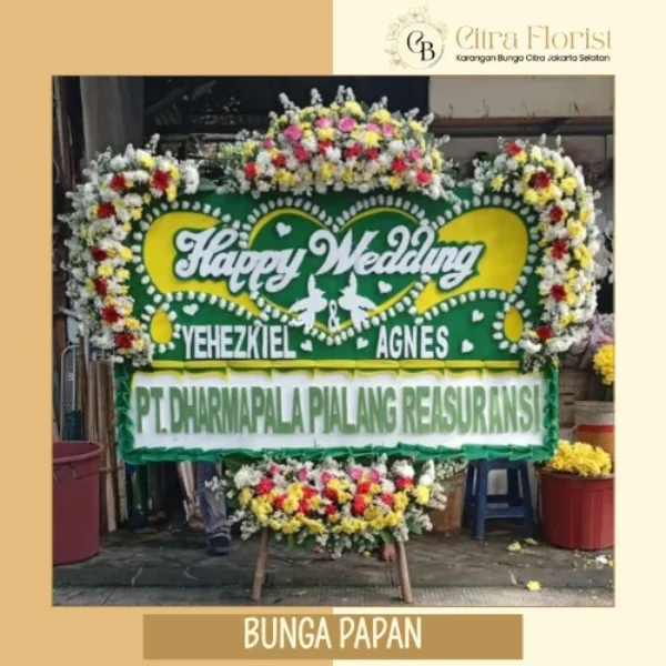 Bunga Papan Happy Wedding