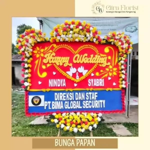 Bunga Papan Happy Wedding