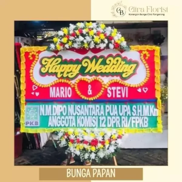 Bunga Papan Happy Wedding