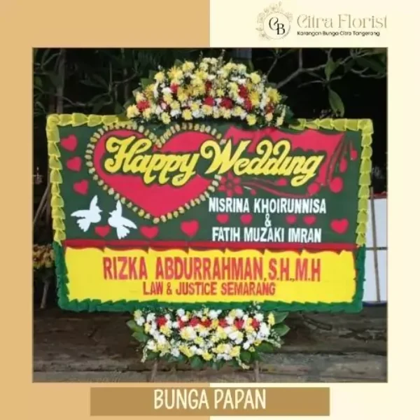 Bunga Papan Happy Wedding