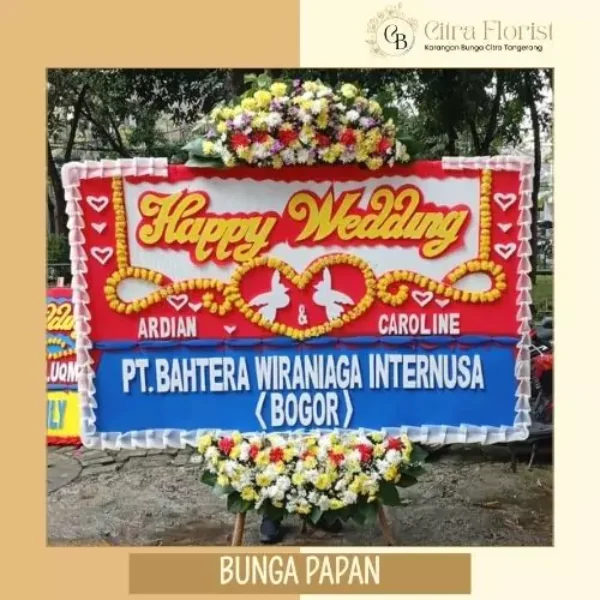 Bunga Papan Happy Wedding