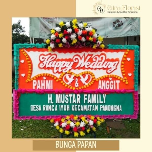 Bunga Papan Happy Wedding