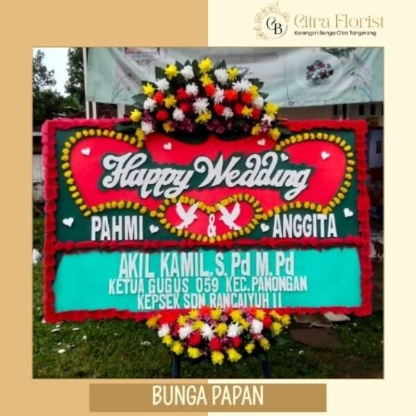 Bunga Papan Happy Wedding