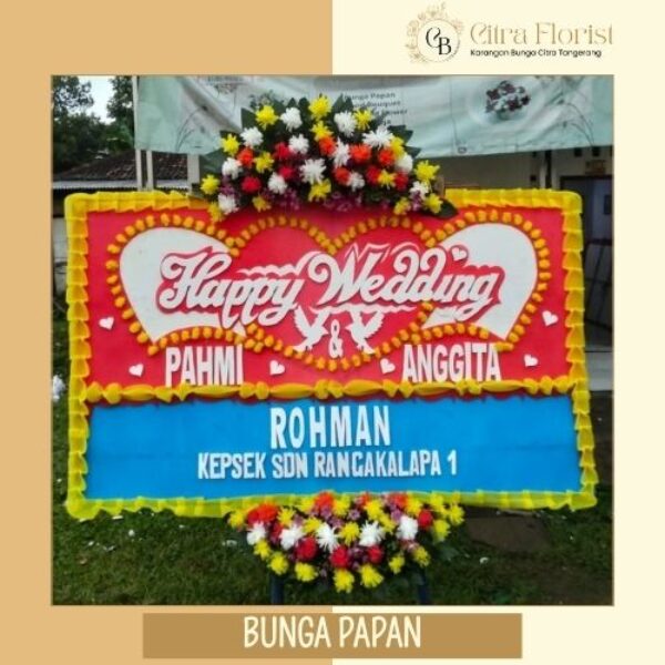 Bunga Papan Happy Wedding