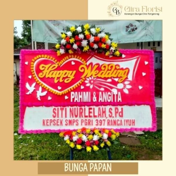 Bunga Papan Happy Wedding