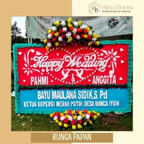 Bunga Papan Happy Wedding