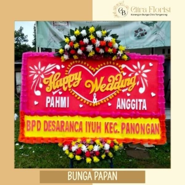 Bunga Papan Happy Wedding