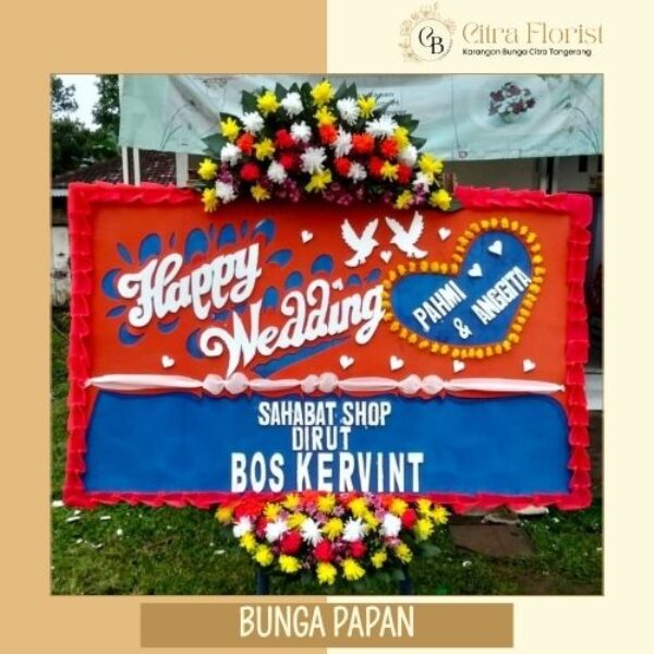 Bunga Papan Happy Wedding