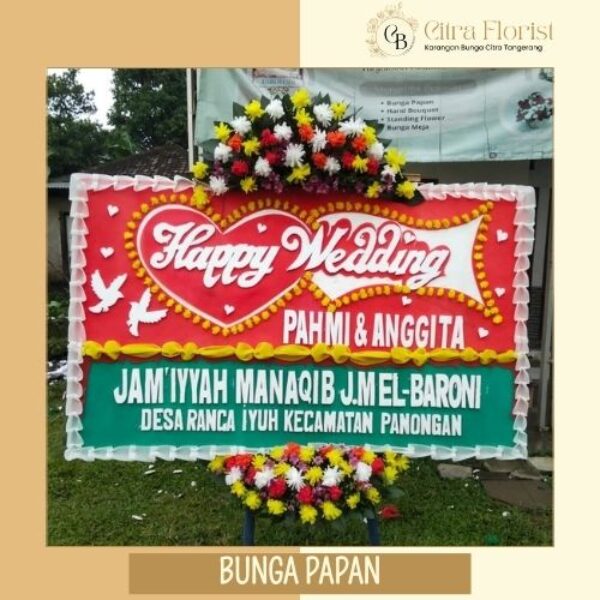 Bunga Papan Happy Wedding