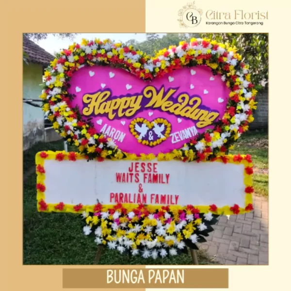 Bunga Papan Happy Wedding