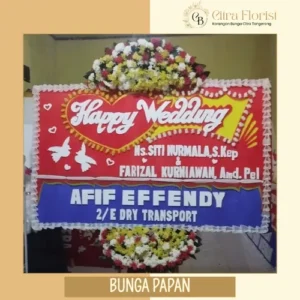 Bunga Papan Happy Wedding