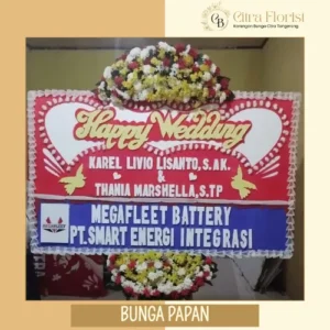 Bunga Papan Happy Wedding